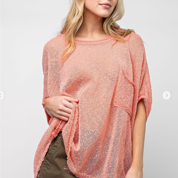 Easel Coral Knit Sweater Plys Size - Picture 3 of 6